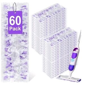 60 Pack Power Mop Refill Pads for Swiffer Power Mop, Disposable Spray Wet Pads